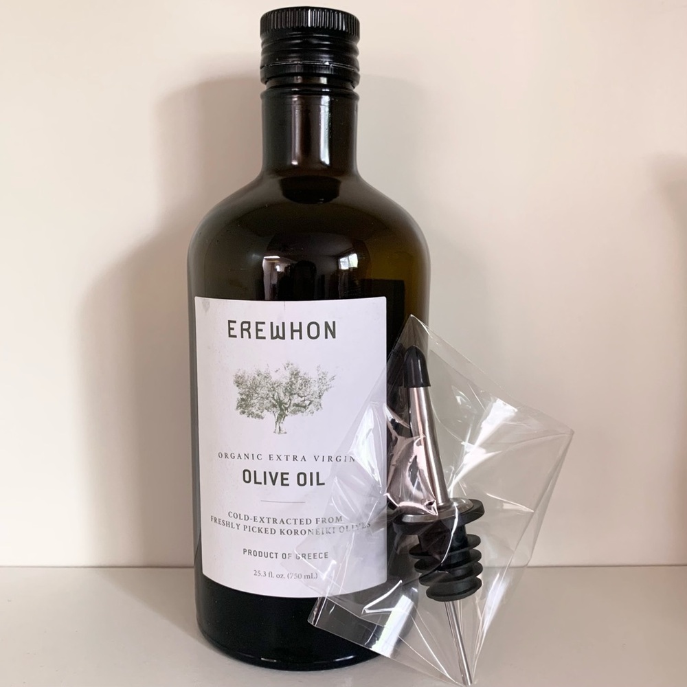 Hold Erewhon Empty Glass Oil Bottle And New Stainless Steel Pour Spout